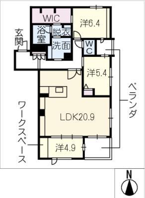 リオリエント プレミアス(3LDK/3階)の間取り写真
