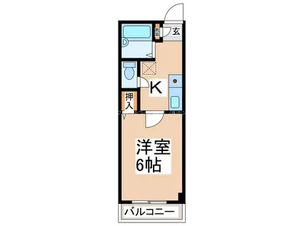 レジデンス923長地(1K/4階)の間取り写真