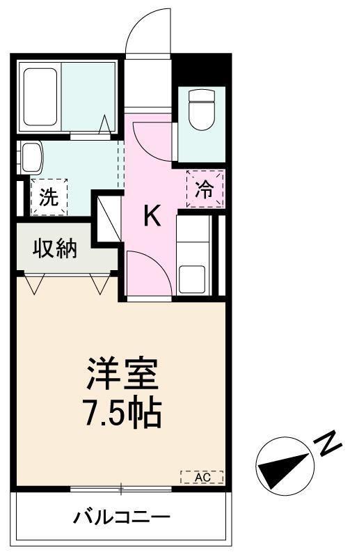 フォレストレガシー(1K/2階)の間取り写真