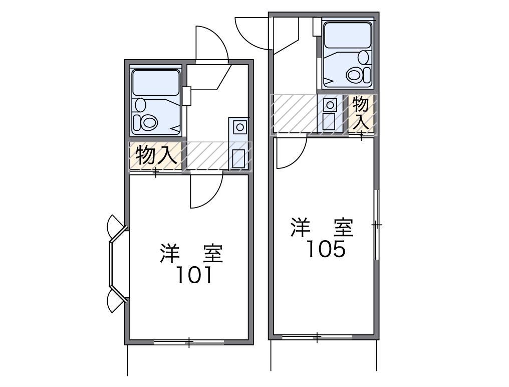 レオパレス姫路第3(1K/2階)の間取り写真