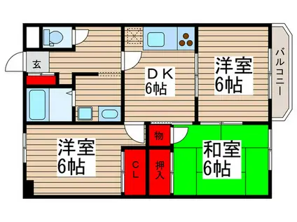 ハートピア小林(3DK/2階)の間取り写真