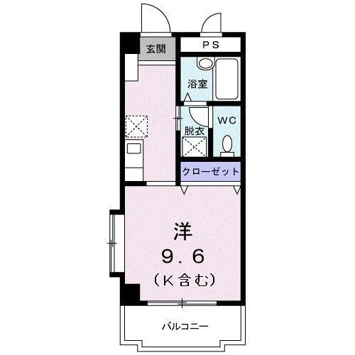 ゴールドキャッスルII(ワンルーム/4階)の間取り写真