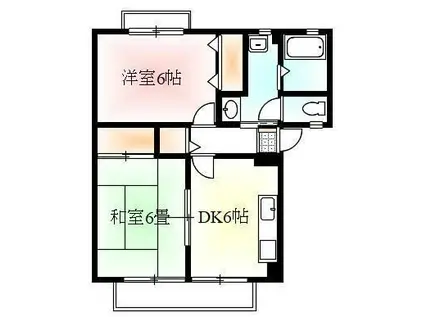 AN A棟(2DK/2階)の間取り写真