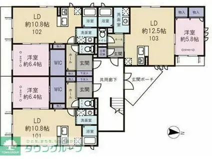 ANGE DE BONHEUR(1LDK/1階)の間取り写真