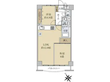 パストラールあざみ野(2LDK/3階)の間取り写真