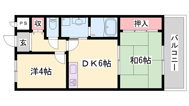 HIJIRIマンション(2DK/2階)の間取り写真