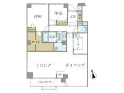 HOWFF RELAX三軒茶屋(2LDK/1階)の間取り写真