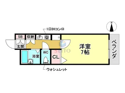 グレース曽根(1K/2階)の間取り写真