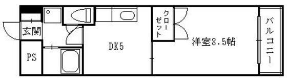 セブンセブン東本浦(1DK/3階)の間取り写真