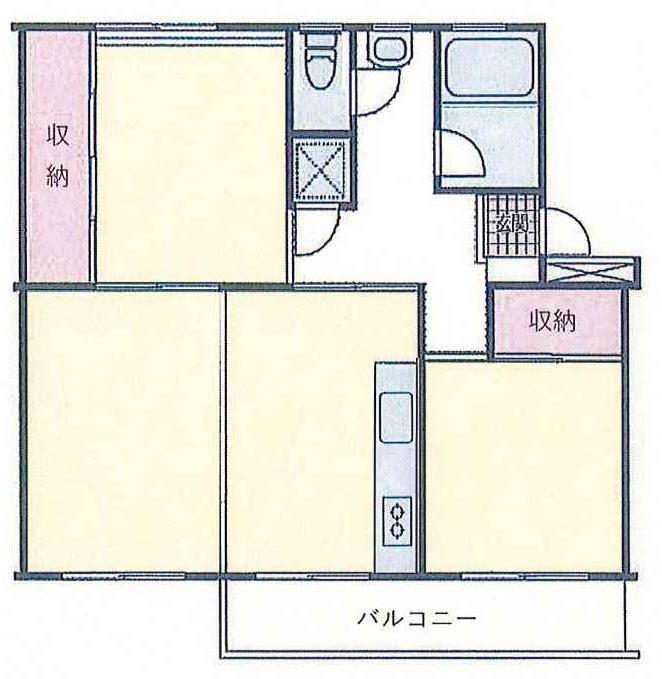 宮向団地3街区4号棟(2LDK/5階)の間取り写真