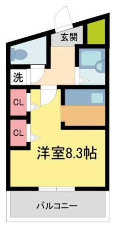 三和建設中山寺ビル(1K/3階)の間取り写真