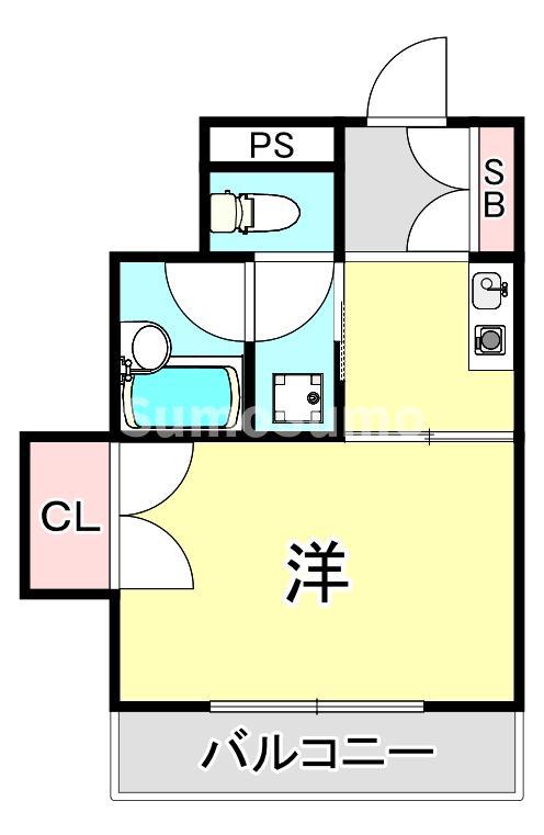 ヴィラ芦屋川(1K/2階)の間取り写真