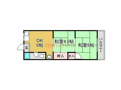 光マンション(2DK/2階)の間取り写真