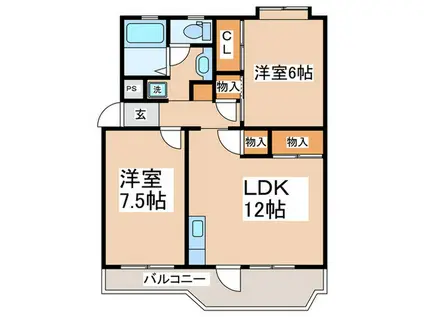 海老名プラーザ19号棟(2LDK/5階)の間取り写真
