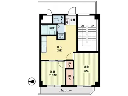 鈴正ビル(2DK/3階)の間取り写真