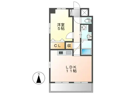 フォレスト9(1LDK/3階)の間取り写真