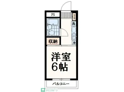 よしみハウジングビル(1K/4階)の間取り写真