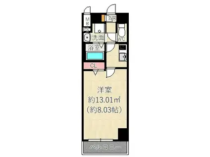 杭瀬本町1丁目PJ(1K/7階)の間取り写真