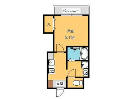 みおつくし岸里II(1K/6階)の間取り写真