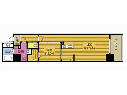 REGINA南大分(1LDK/6階)の間取り写真