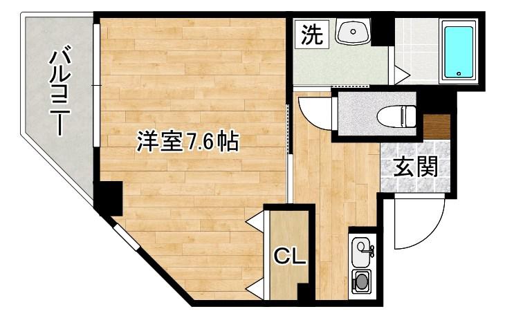 矢島ビル(1K/4階)の間取り写真