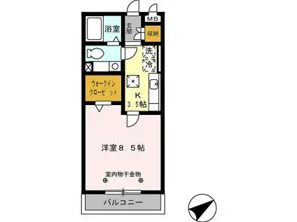 セーリング V A(1K/1階)の間取り写真