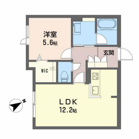ベレオ大宮(1LDK/1階)の間取り写真