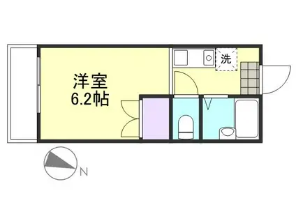アクアマリン新倉敷(1K/2階)の間取り写真