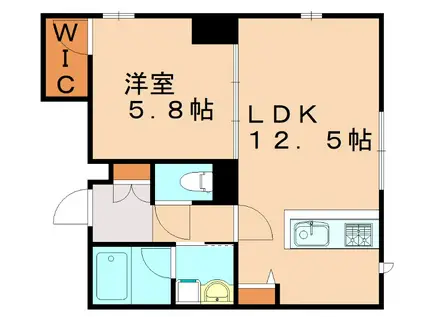 BONHEUR DU SUD(1LDK/1階)の間取り写真