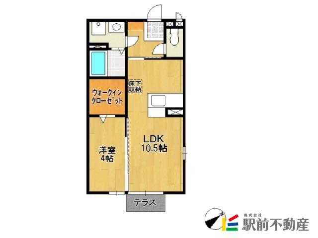セイシェル・大山C(1LDK/2階)の間取り写真