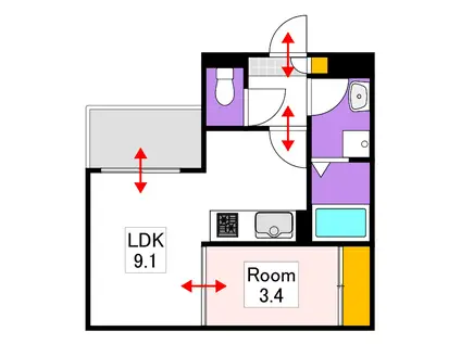 REGALEST 広瀬町(1LDK/1階)の間取り写真