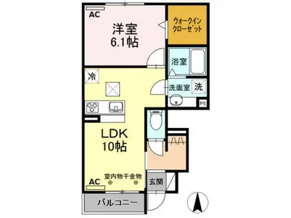 STRAHL A(1LDK/1階)の間取り写真
