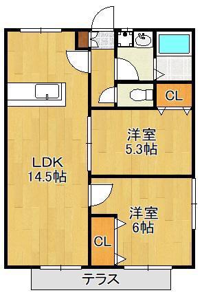 レガーロ(2LDK/1階)の間取り写真