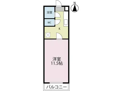 MUヒルズ庵町(1K/3階)の間取り写真