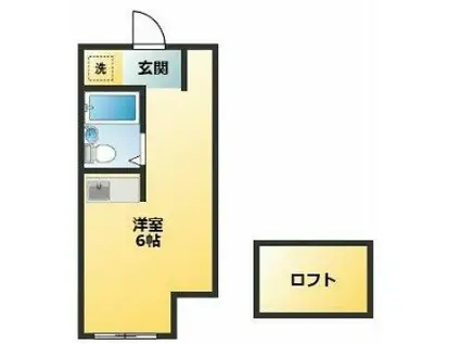 東海ビル(ワンルーム/4階)の間取り写真