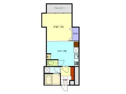 BLANCHE(1DK/4階)の間取り写真