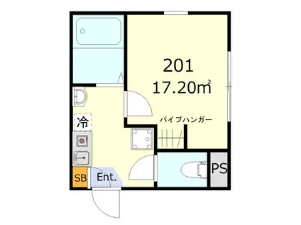 ブルーシエル羽田(1K/2階)の間取り写真