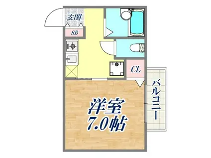 ラフィーナエム(1K/2階)の間取り写真