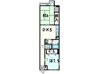 弘栄マンション(2DK/3階)の間取り写真