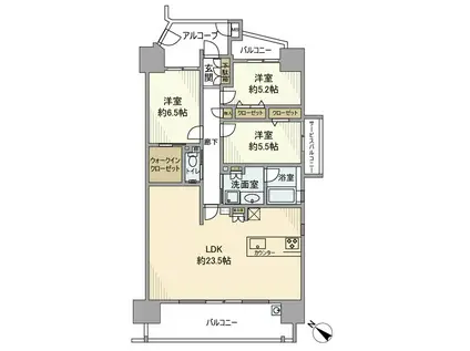 サンシティ三河安城(3LDK/9階)の間取り写真