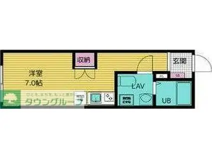 シャルム北千住(ワンルーム/2階)の間取り写真