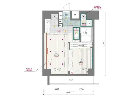ドゥーエ月島(1LDK/4階)の間取り写真