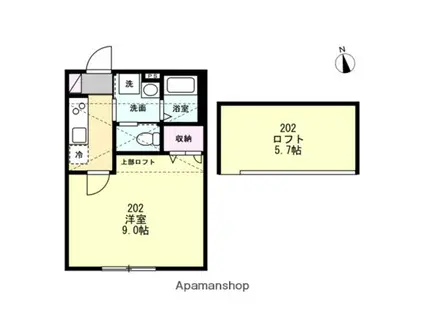 FELICE金沢文庫(1K/2階)の間取り写真