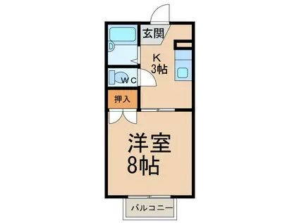 メゾン18℃(1K/2階)の間取り写真
