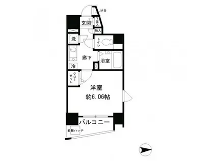 レジディア新中野(1K/5階)の間取り写真