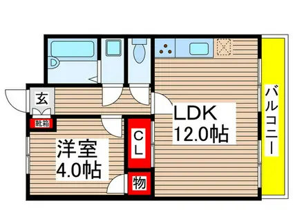 サンタカラハイツ(1LDK/1階)の間取り写真