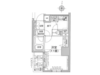 アイル イムーブル錦糸町(1K/13階)の間取り写真