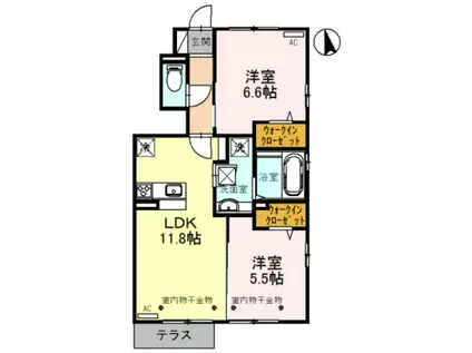 グラン ストリーツA(2LDK/1階)の間取り写真