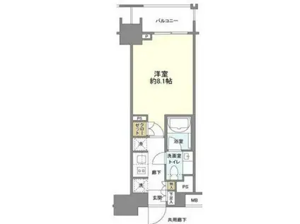 クレヴィア新宿若松町(1K/8階)の間取り写真