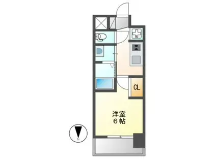 エステムコート名古屋黒川シャルマン(1K/2階)の間取り写真